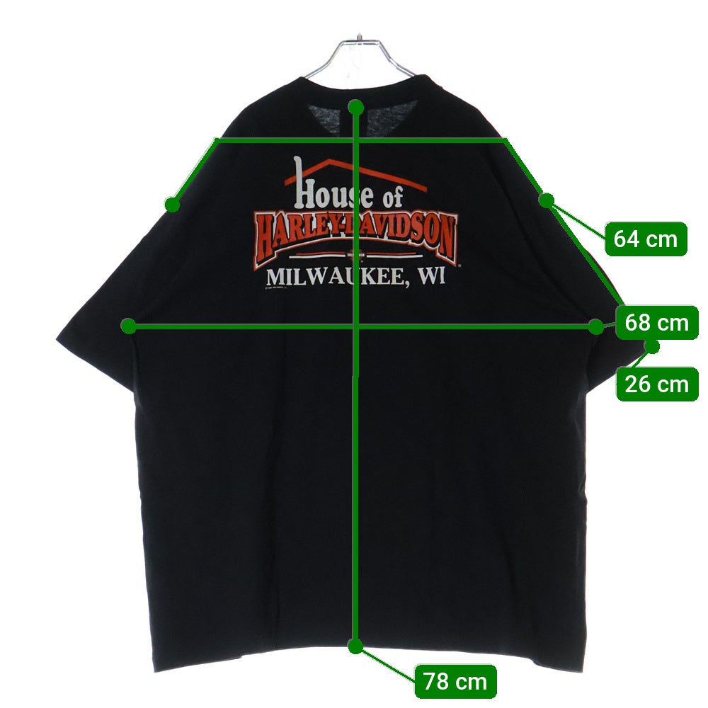 VINTAGE(ヴィンテージ) 00s HARLEY DAVIDSON TAKE HOLD OF THE THUNDER ハーレー イーグル サンダー Tシャツ 半袖カットソー ブラック