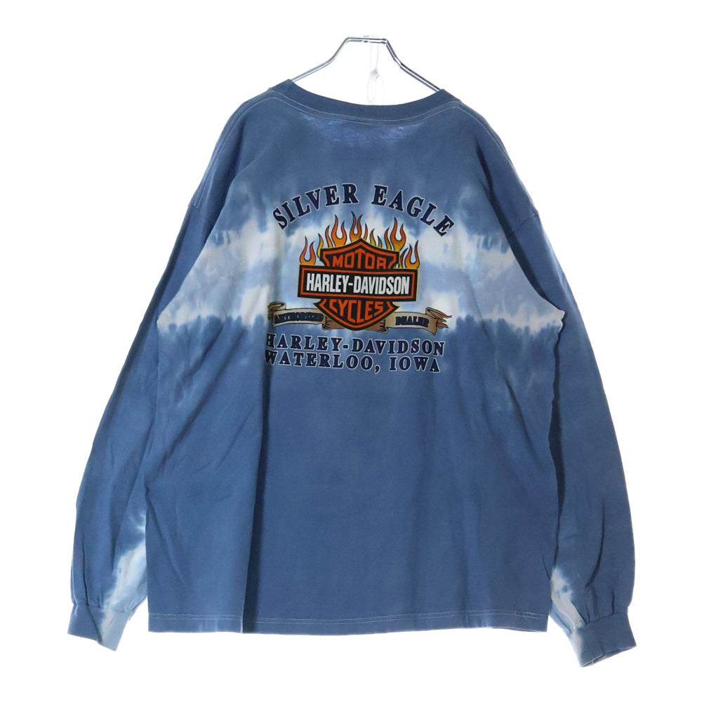 VINTAGE(ヴィンテージ) 00s HARLEY DAVIDSON SILVER EAGLE L/S ハーレーダビッドソン ロンT 両面プリント Tシャツ 長袖カットソー ブルー