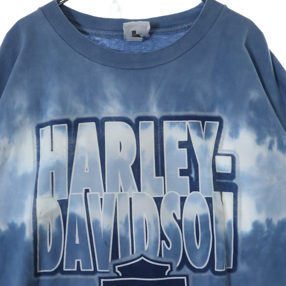 VINTAGE(ヴィンテージ) 00s HARLEY DAVIDSON SILVER EAGLE L/S ハーレーダビッドソン ロンT 両面プリント Tシャツ 長袖カットソー ブルー