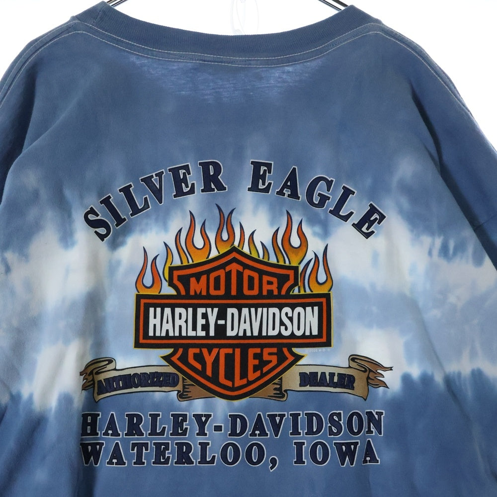 VINTAGE(ヴィンテージ) 00s HARLEY DAVIDSON SILVER EAGLE L/S ハーレーダビッドソン ロンT 両面プリント Tシャツ 長袖カットソー ブルー