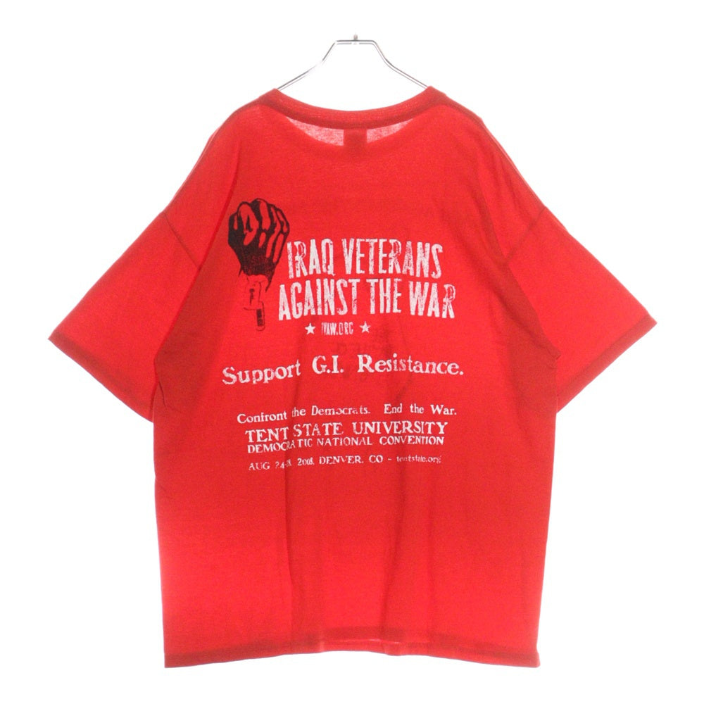 VINTAGE(ヴィンテージ) 00s RAGE AGAINST THE MACHINE Y2K 2008 TOUR レイジアゲインストザマシーン 両面プリント Tシャツ 半袖カットソー レッド