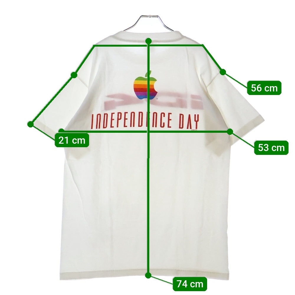 VINTAGE(ヴィンテージ) 90s INDEPENDENCE DAY APPLE PROMO ID4 インディペンデンスデイ アップル プロモ 両面プリント Tシャツ 半袖カットソー ホワイト