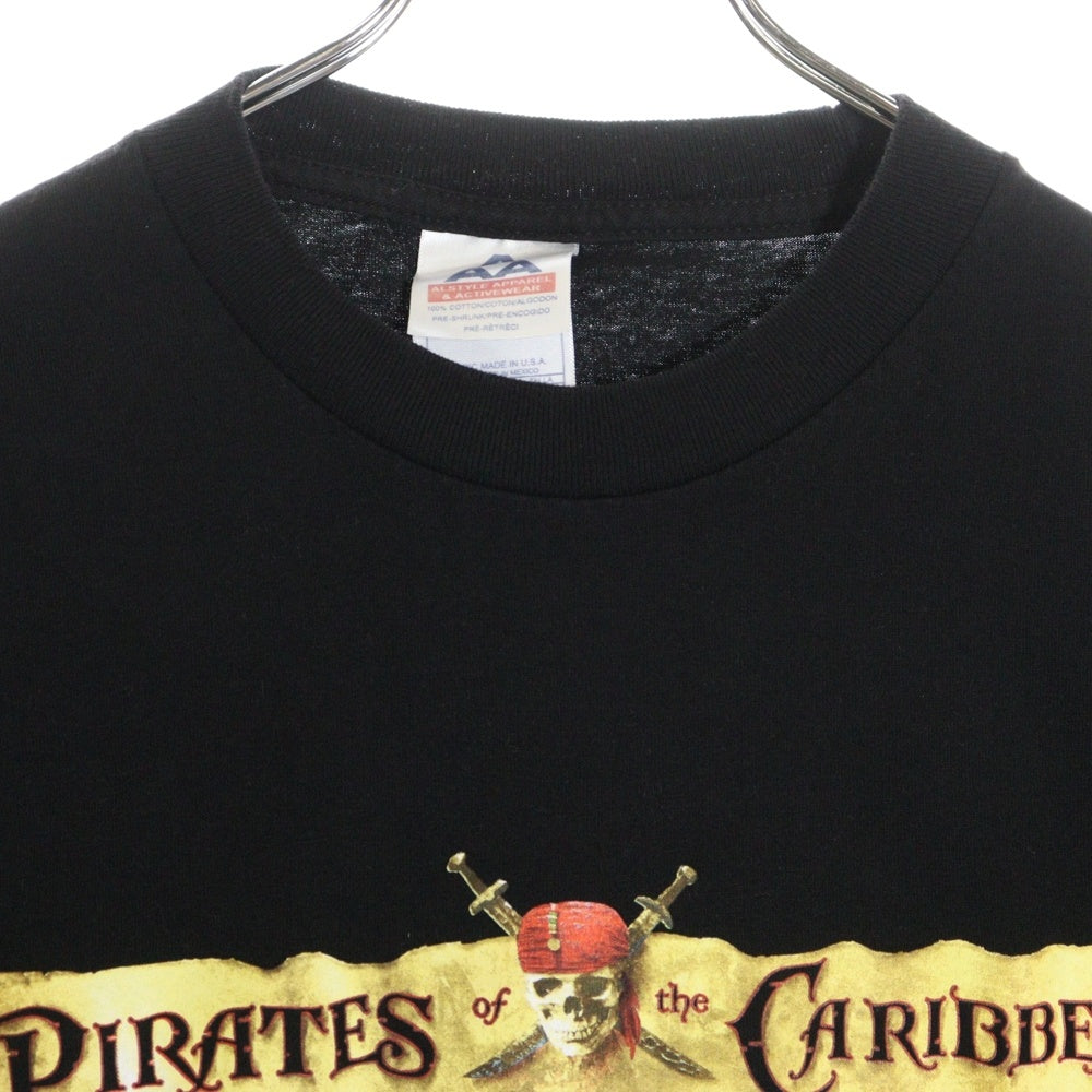 VINTAGE(ヴィンテージ) 00s Pirates of the Caribbean MOVIE TEE パイレーツオブカリビアン 両面プリント Tシャツ 半袖カットソー ブラック