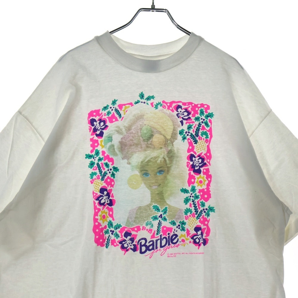 VINTAGE(ヴィンテージ) 90s BARBIE バービー フロントプリント Tシャツ 半袖カットソー ホワイト