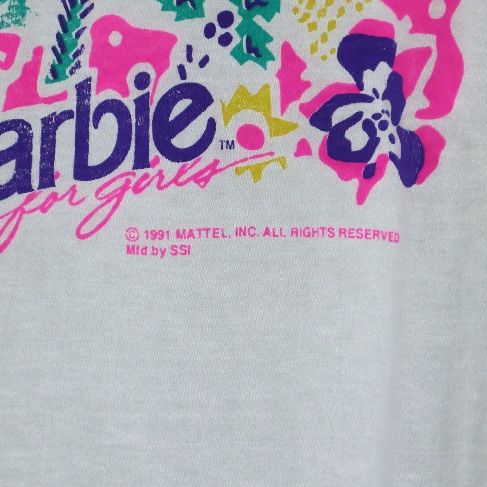 VINTAGE(ヴィンテージ) 90s BARBIE バービー フロントプリント Tシャツ 半袖カットソー ホワイト
