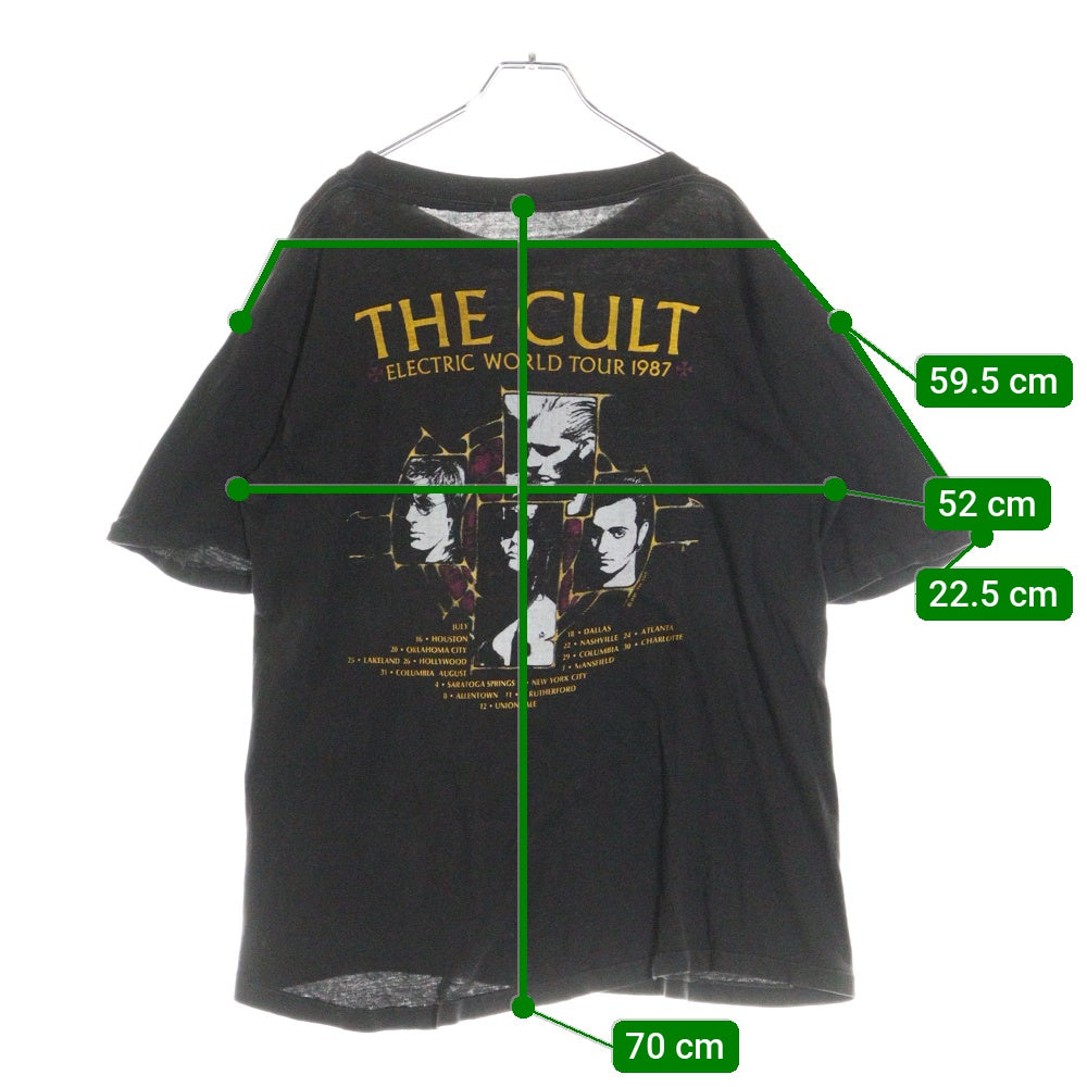 VINTAGE(ヴィンテージ) 80s THE CULT Electric World Tour 1987 カルト 両面プリント 半袖Tシャツ カットソー ブラック