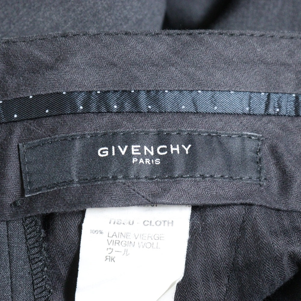 GIVENCHY(ジバンシィ) WOOL SLACKS ウール テーパード ベルトレス スラックス グレー