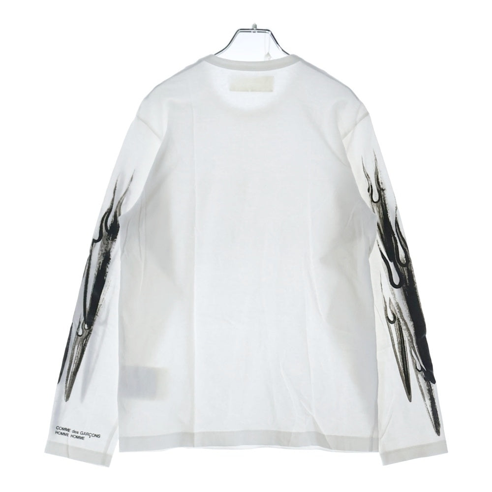 COMME des GARCONS HOMME(コムデギャルソンオム) FLAME L/S AD2001 袖フレイム 長袖カットソー IC-T003 ホワイト