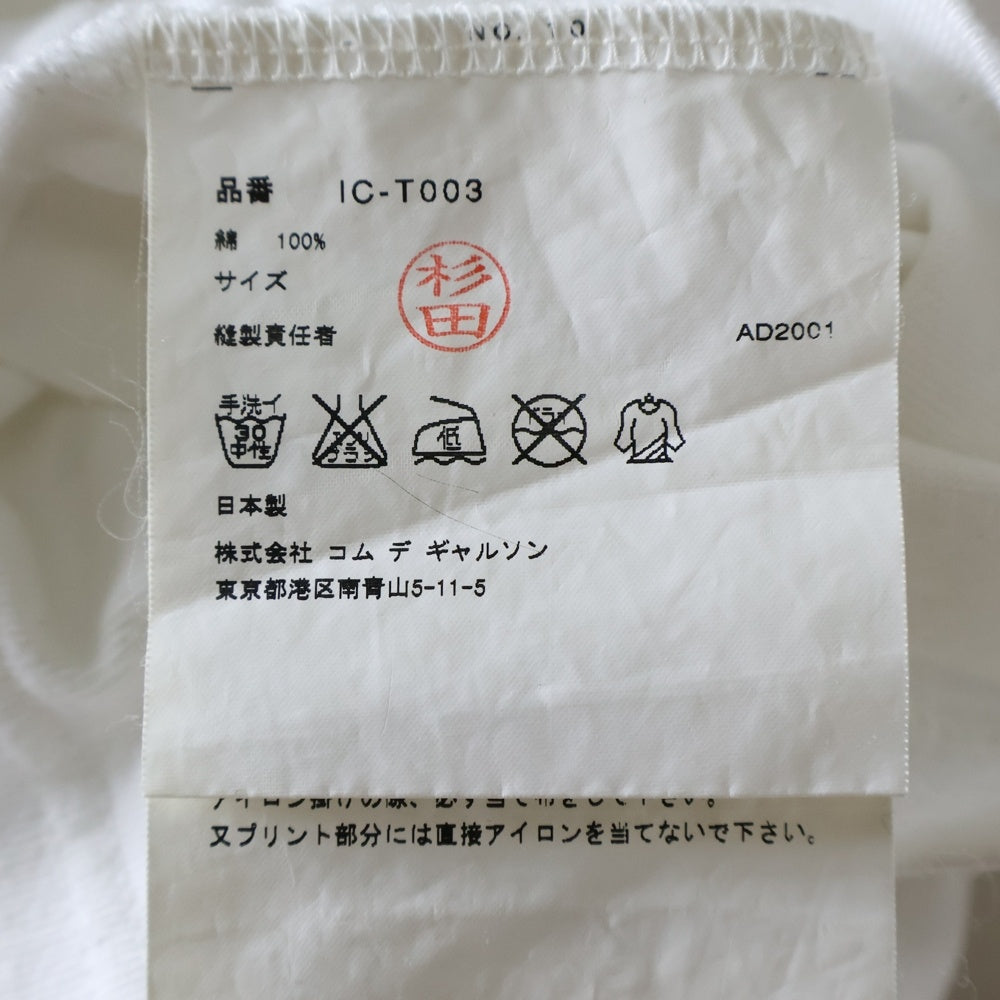 COMME des GARCONS HOMME(コムデギャルソンオム) FLAME L/S AD2001 袖フレイム 長袖カットソー IC-T003 ホワイト