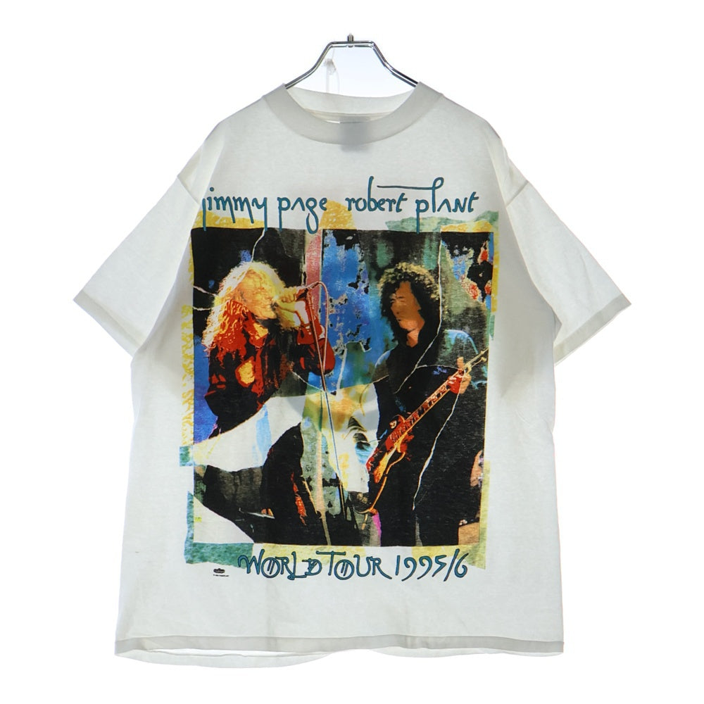 VINTAGE(ヴィンテージ) 90s JIMMY PAGE ROBERT PLANT ジミーペイジ ロバートプラント 両面プリント 半袖Tシャツ カットソー ホワイト