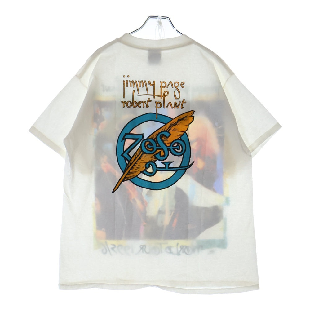VINTAGE(ヴィンテージ) 90s JIMMY PAGE ROBERT PLANT ジミーペイジ ロバートプラント 両面プリント 半袖Tシャツ カットソー ホワイト