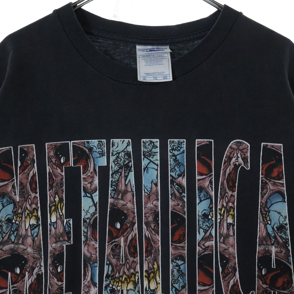 VINTAGE(ヴィンテージ) 00s METALLICA 2002 PUSHEAD SKULL TEE メタリカ パスヘッド フロントプリント半袖Tシャツ カットソー ブラック