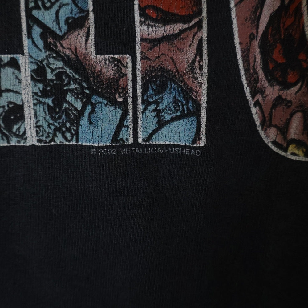 VINTAGE(ヴィンテージ) 00s METALLICA 2002 PUSHEAD SKULL TEE メタリカ パスヘッド フロントプリント半袖Tシャツ カットソー ブラック