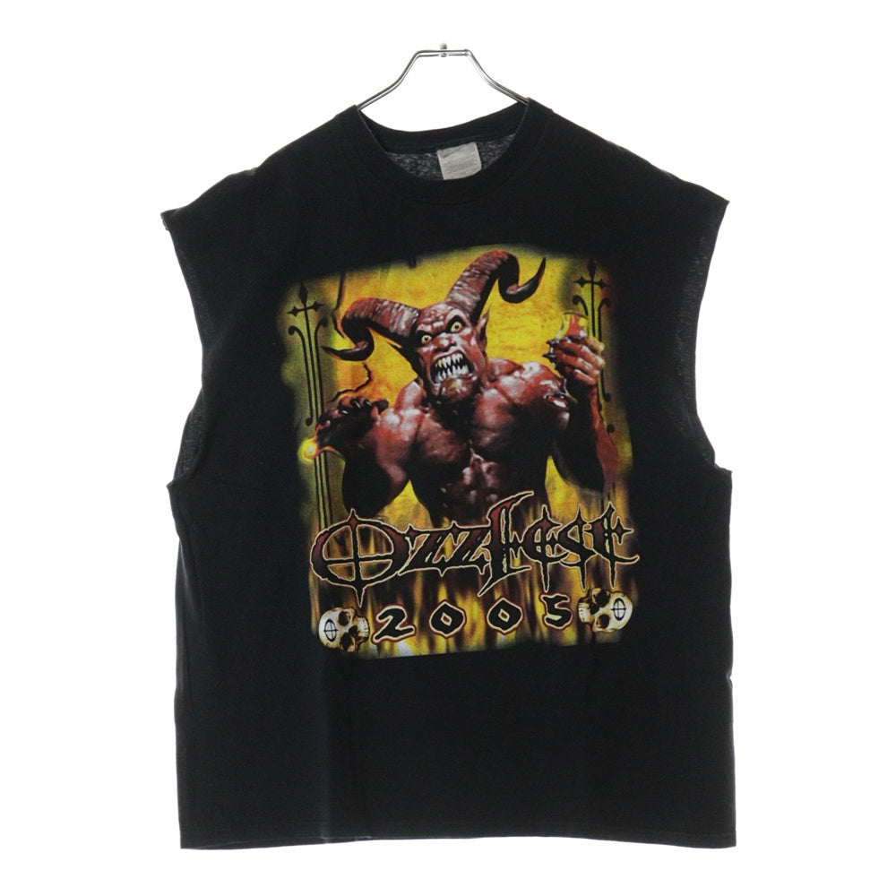 VINTAGE(ヴィンテージ) 00s OZZFEST OZZY OSBOURNE TEE 2005 オズフェスト オジーオズボーン両面プリントノースリーブTシャツ カットオフ カットソー ブラック