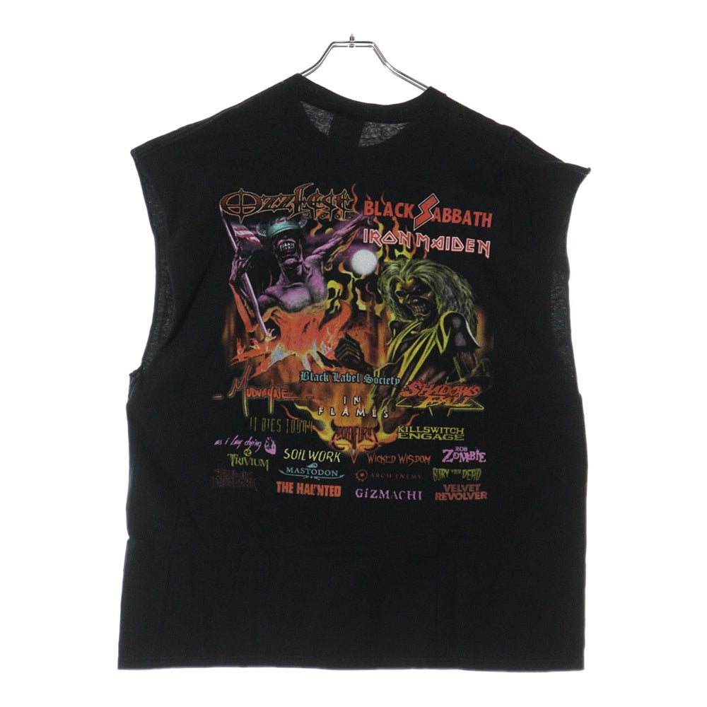 VINTAGE(ヴィンテージ) 00s OZZFEST OZZY OSBOURNE TEE 2005 オズフェスト オジーオズボーン両面プリントノースリーブTシャツ カットオフ カットソー ブラック