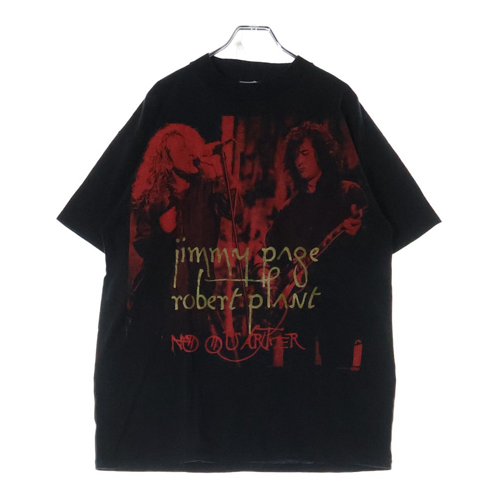 VINTAGE(ヴィンテージ) 90s JIMMY PAGE ROBERT PLANT NO QUARTER 1995 ジミーペイジ ロバートプラント ノークォーター 両面プリント 半袖Tシャツ カットソー ブラック