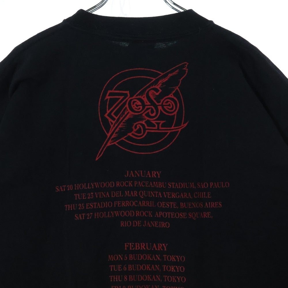 VINTAGE(ヴィンテージ) 90s JIMMY PAGE ROBERT PLANT NO QUARTER 1995 ジミーペイジ ロバートプラント ノークォーター 両面プリント 半袖Tシャツ カットソー ブラック