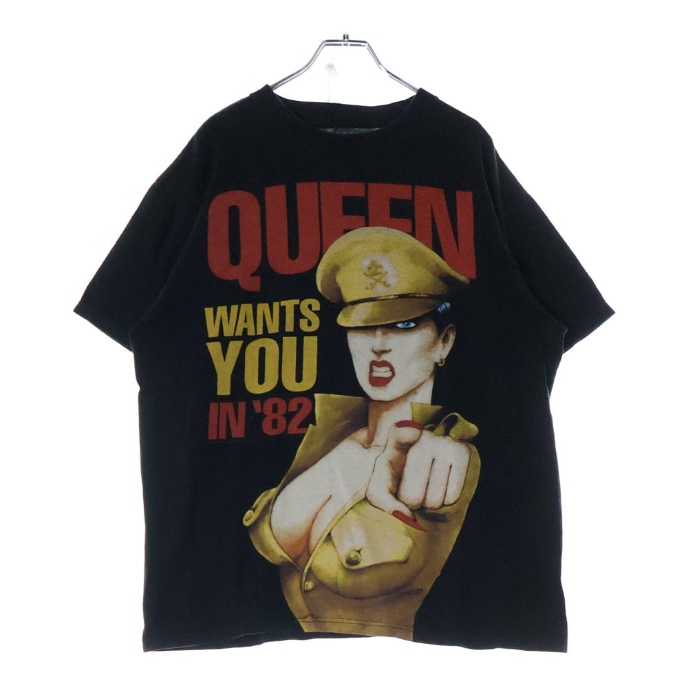 VINTAGE(ヴィンテージ) 00s QUEEN WANTS YOU IN 82 フロントプリント 半袖Tシャツ カットソー ブラック