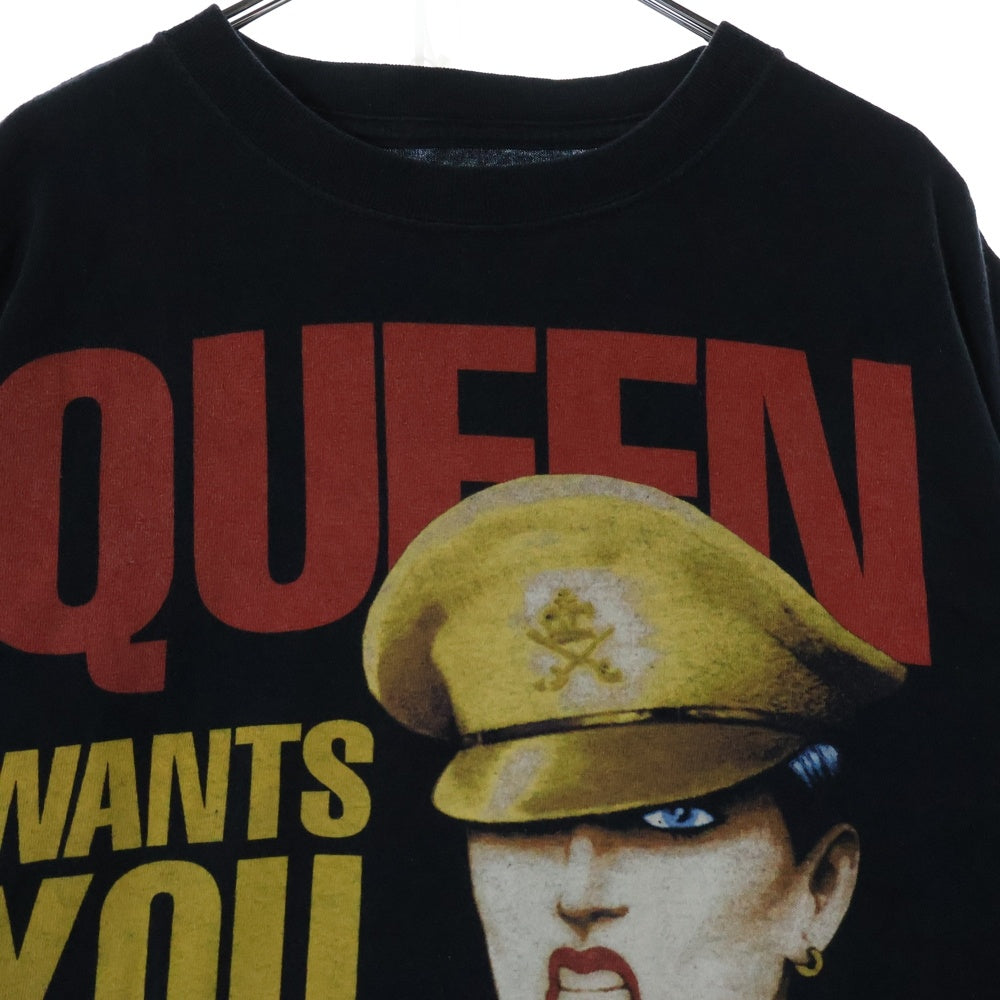 VINTAGE(ヴィンテージ) 00s QUEEN WANTS YOU IN 82 フロントプリント 半袖Tシャツ カットソー ブラック