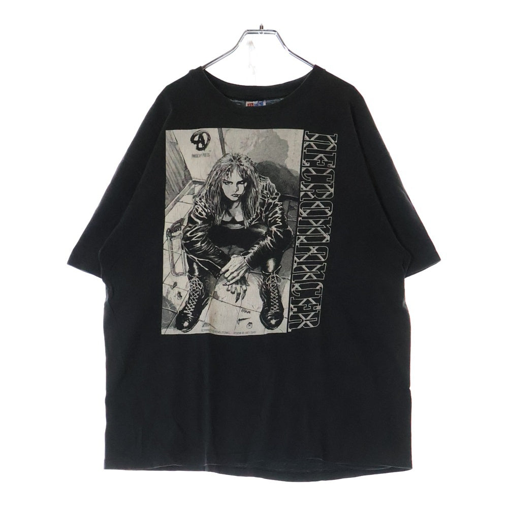 VINTAGE(ヴィンテージ) 90s NECROMANCER ANARCHY PRESS ネクロマンサー アナーキー プレス フロントプリント 半袖Tシャツ カットソー ブラック