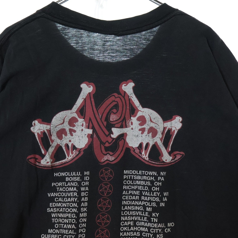 VINTAGE(ヴィンテージ) 90s MOTLEY CRUE DR FEELGOOD 1990 モトリークルー 両面プリント 半袖Tシャツ カットソー ブラック