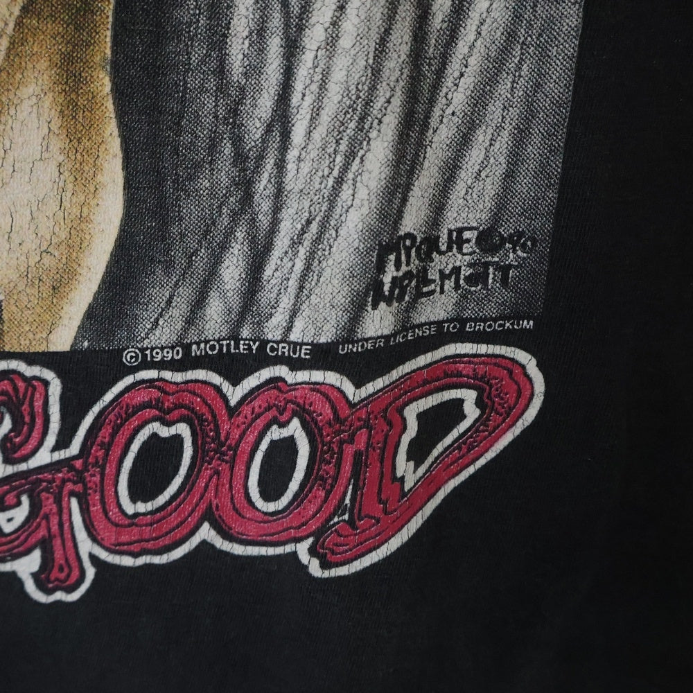 VINTAGE(ヴィンテージ) 90s MOTLEY CRUE DR FEELGOOD 1990 モトリークルー 両面プリント 半袖Tシャツ カットソー ブラック