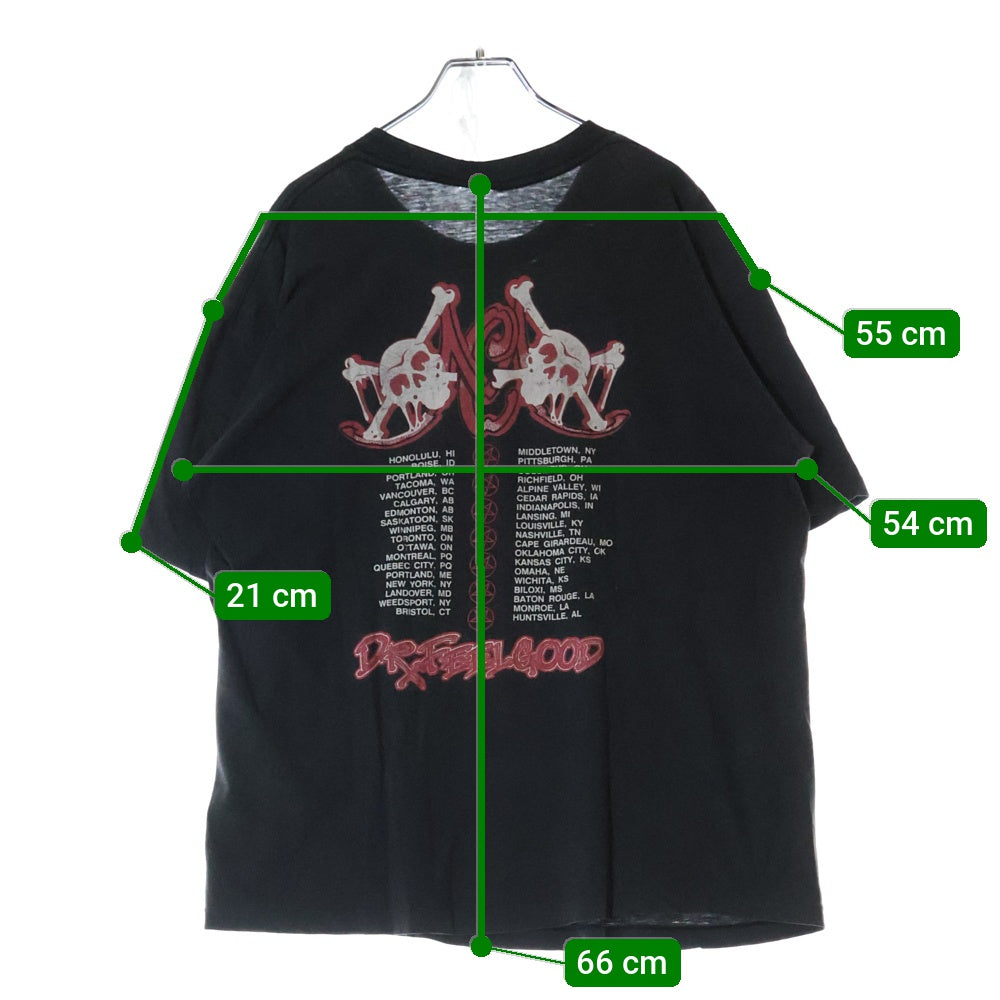 VINTAGE(ヴィンテージ) 90s MOTLEY CRUE DR FEELGOOD 1990 モトリークルー 両面プリント 半袖Tシャツ カットソー ブラック