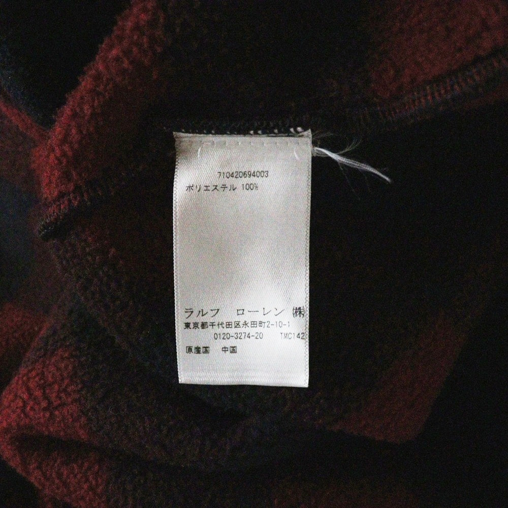POLO RALPH LAUREN(ポロラルフローレン) ×PALACE Polar Fleece 710420694003 パレス ポーラー フリース ジップアップ スイング トップ ジャケット バッファローチェック ブルゾン レッド