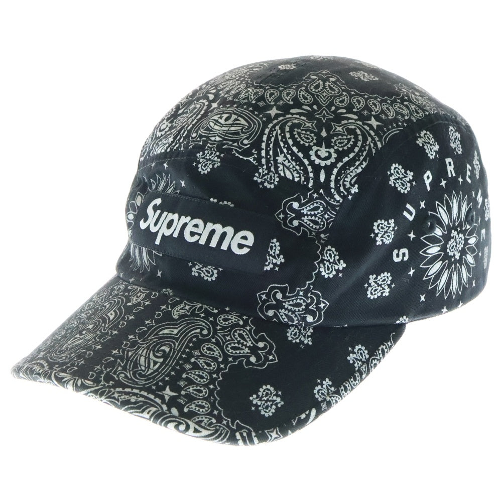 SUPREME(シュプリーム) 21SS Bandana Camp Cap バンダナ ボックスロゴ キャンプキャップ ブラック