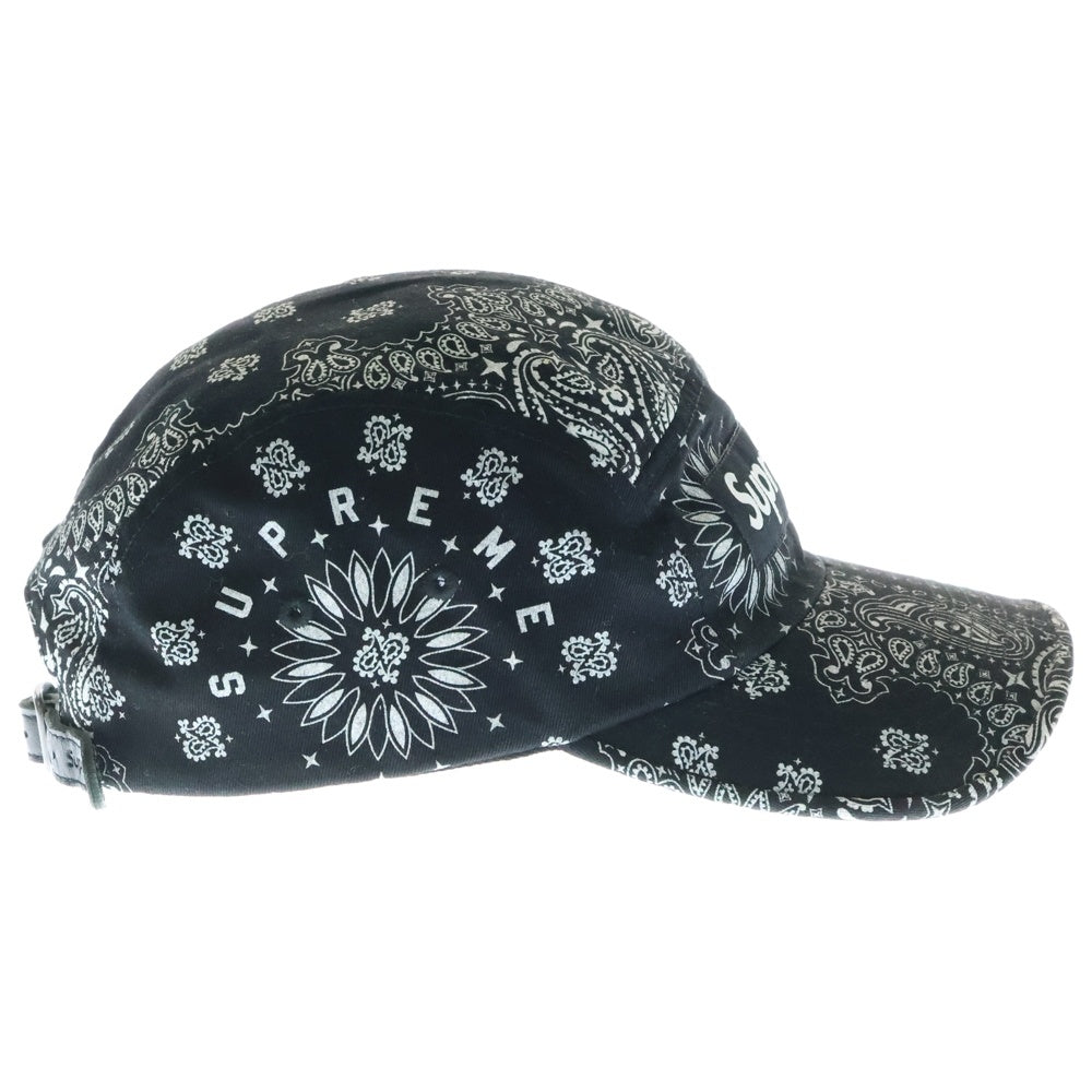 SUPREME(シュプリーム) 21SS Bandana Camp Cap バンダナ ボックスロゴ キャンプキャップ ブラック