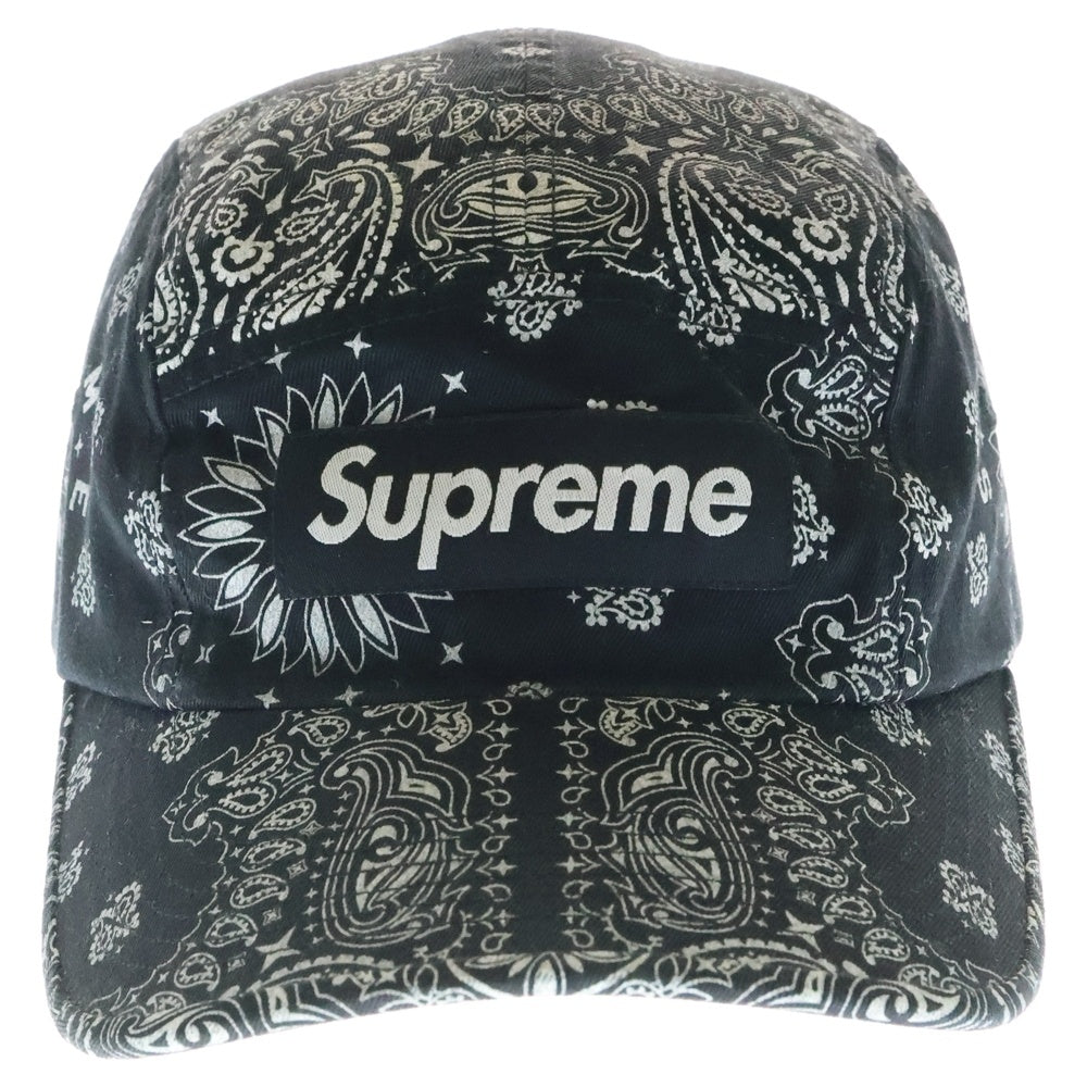 SUPREME(シュプリーム) 21SS Bandana Camp Cap バンダナ ボックスロゴ キャンプキャップ ブラック