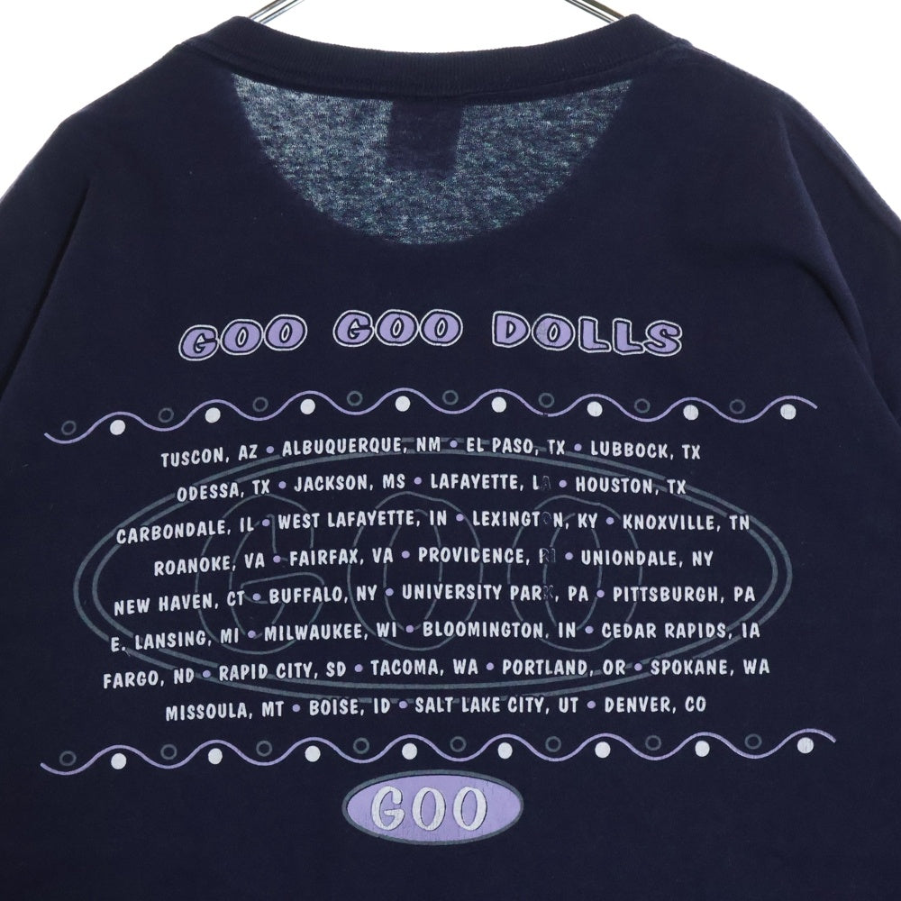 VINTAGE(ヴィンテージ) 90s GOO GOO DOLLS グー・グー・ドールズ 両面Tシャツ 半袖カットソー ネイビー