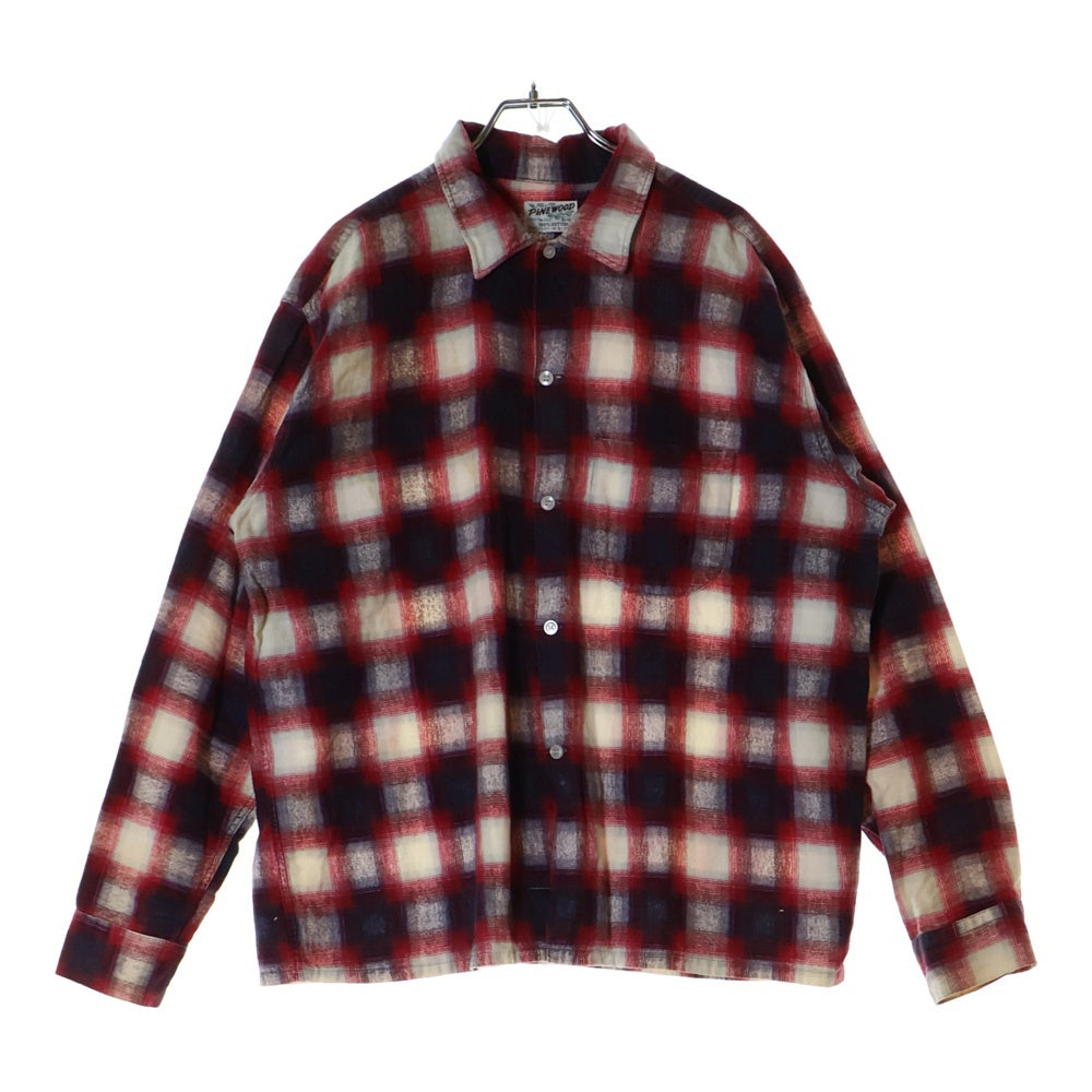 VINTAGE(ヴィンテージ) 60s PINE WOOD PRINTNEL SHIRT プリネル チェック 長袖 シャツ レッド