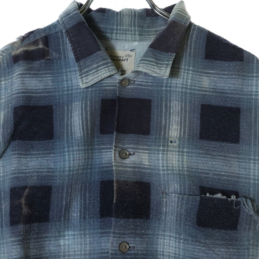 VINTAGE(ヴィンテージ) 60s PENNEYS TOWNCRAFT FLANNEL CHECK SHIRT タウンクラフト フランネル チェック シャツ ブルー