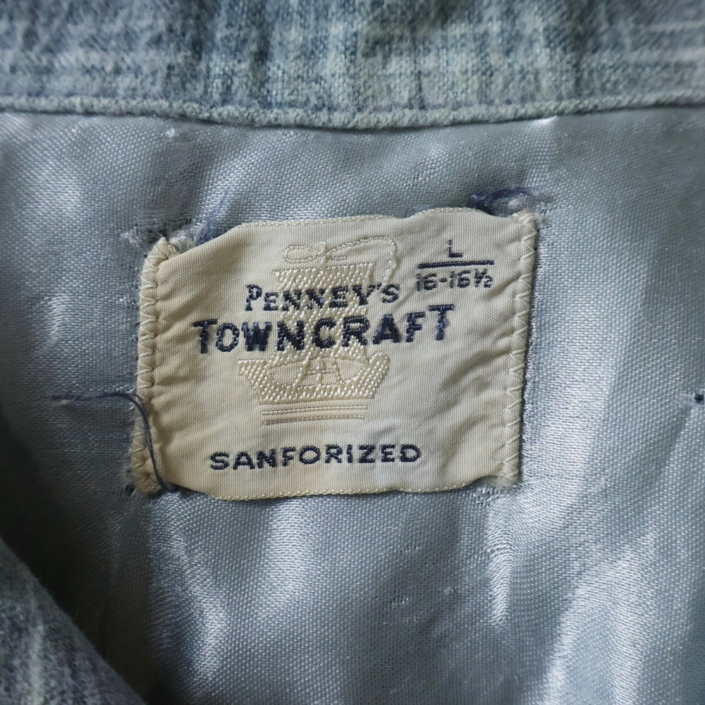 VINTAGE(ヴィンテージ) 60s PENNEYS TOWNCRAFT FLANNEL CHECK SHIRT タウンクラフト フランネル チェック シャツ ブルー