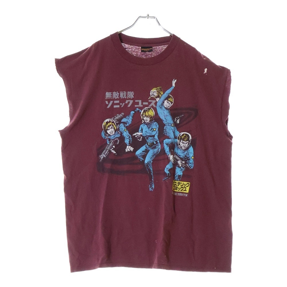 VINTAGE(ヴィンテージ) 90S SONIC YOUTH ヒステリックコミックス 無敵戦隊 ソニックユース ノースリーブ Tシャツ バーガンディ