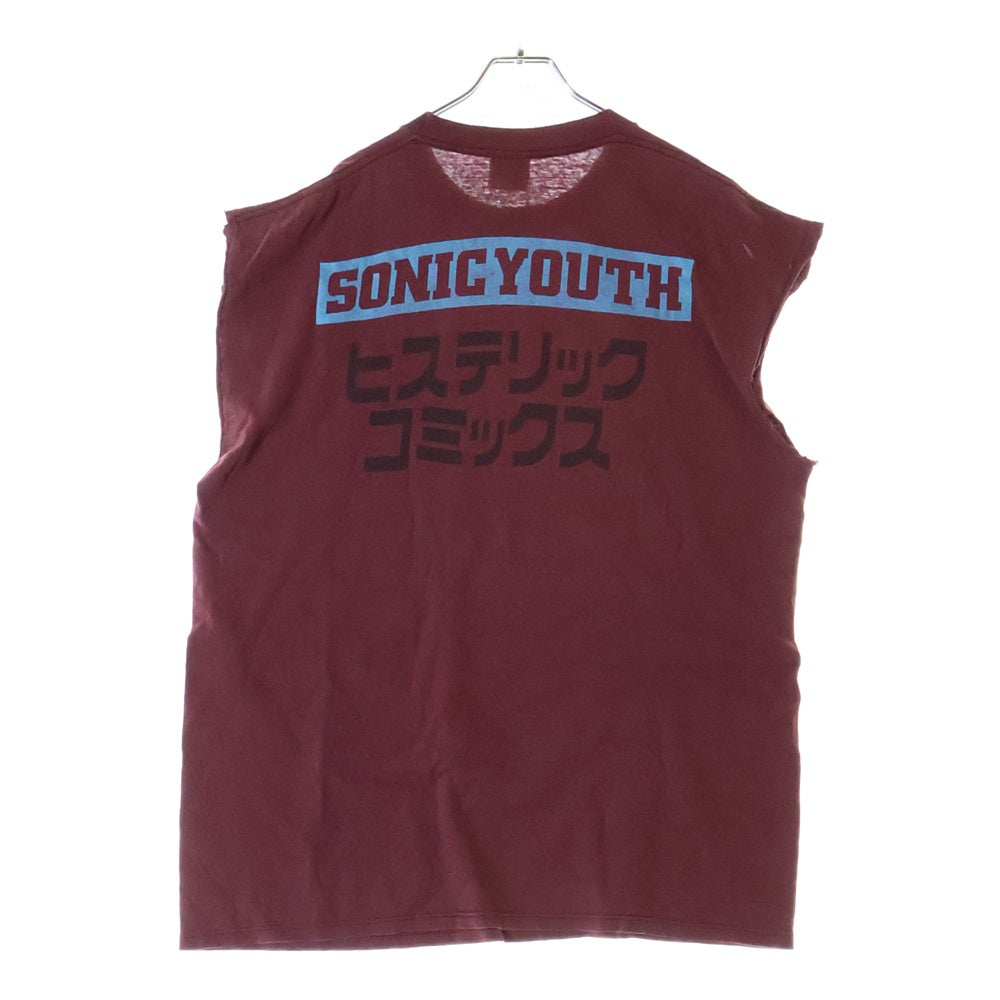 VINTAGE(ヴィンテージ) 90S SONIC YOUTH ヒステリックコミックス 無敵戦隊 ソニックユース ノースリーブ Tシャツ バーガンディ