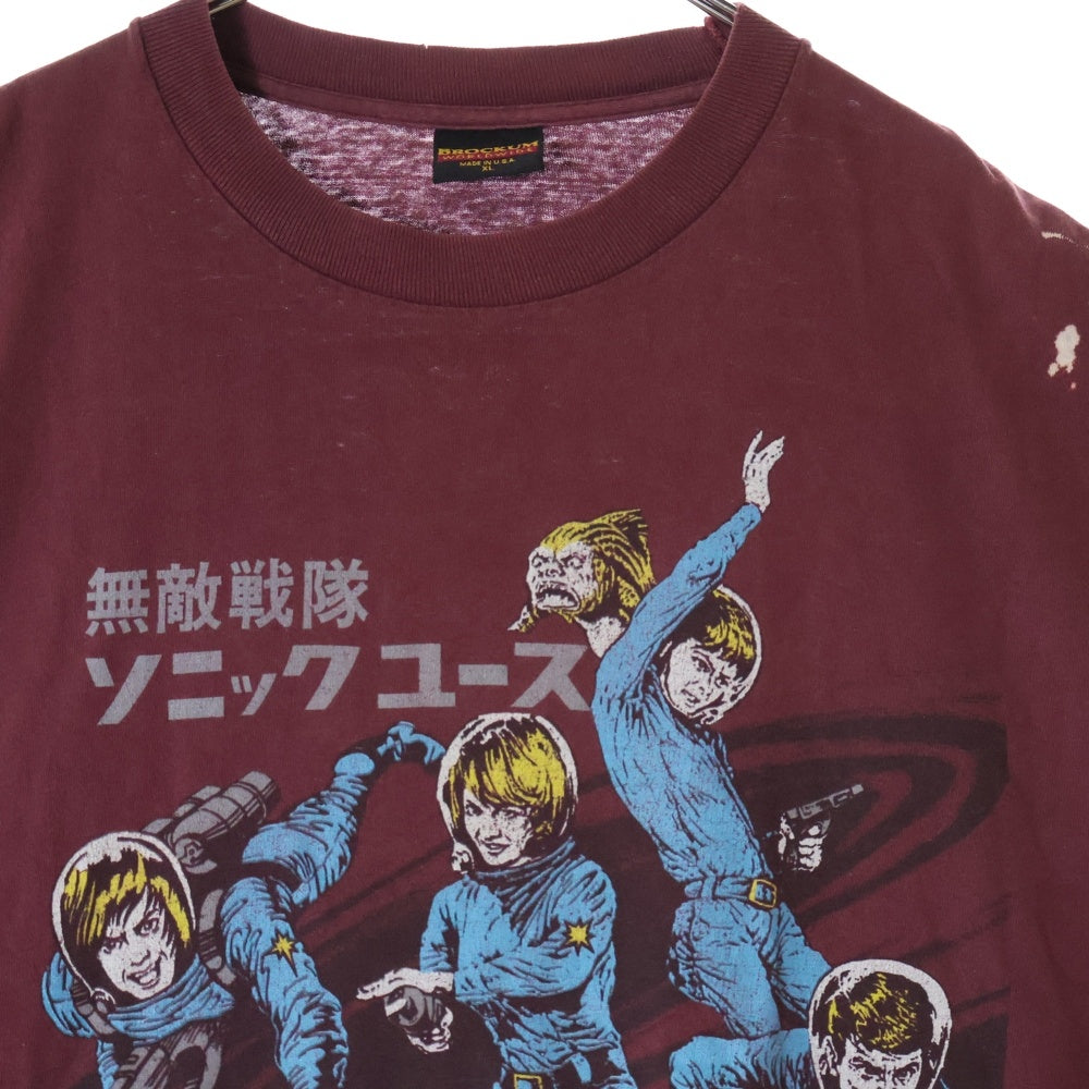 VINTAGE(ヴィンテージ) 90S SONIC YOUTH ヒステリックコミックス 無敵戦隊 ソニックユース ノースリーブ Tシャツ バーガンディ