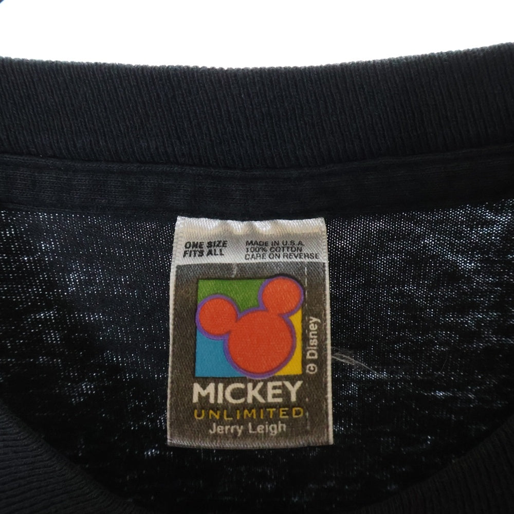 VINTAGE(ヴィンテージ) 90s DISNEY Mickey Mouse ディズニー ミッキー 赤足 フロントプリント Tシャツ 半袖カットソー ブラック