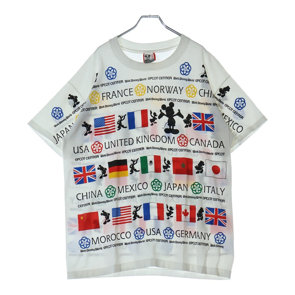 VINTAGE(ヴィンテージ) 90s WAIT DISNEY WORLD EPCOT DISNEY ディズニー オーバープリント Tシャツ 半袖カットソー ホワイト