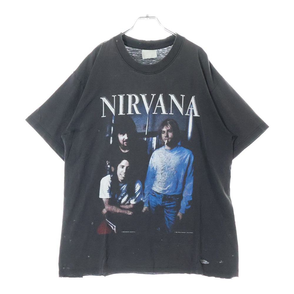 VINTAGE(ヴィンテージ) 90s NIRVANA EURO 両面プリント 半袖Tシャツ カットソー ブラック