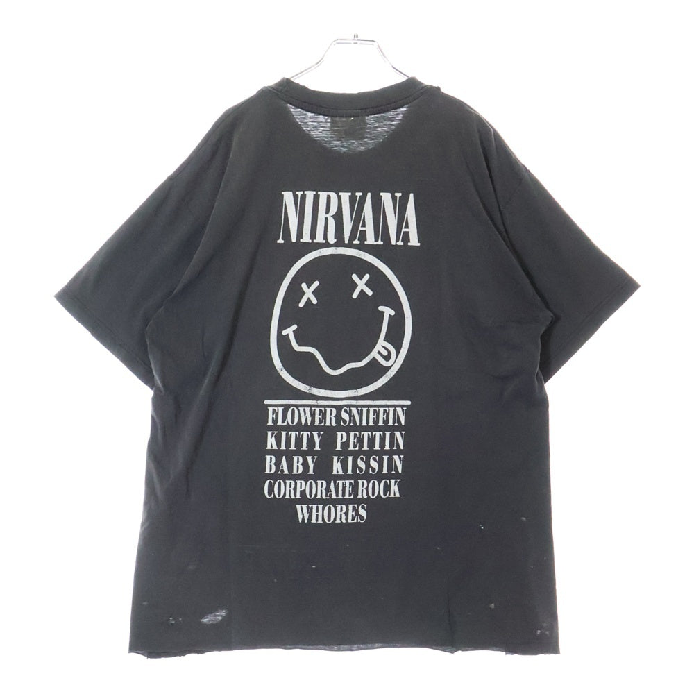 VINTAGE(ヴィンテージ) 90s NIRVANA EURO 両面プリント 半袖Tシャツ カットソー ブラック