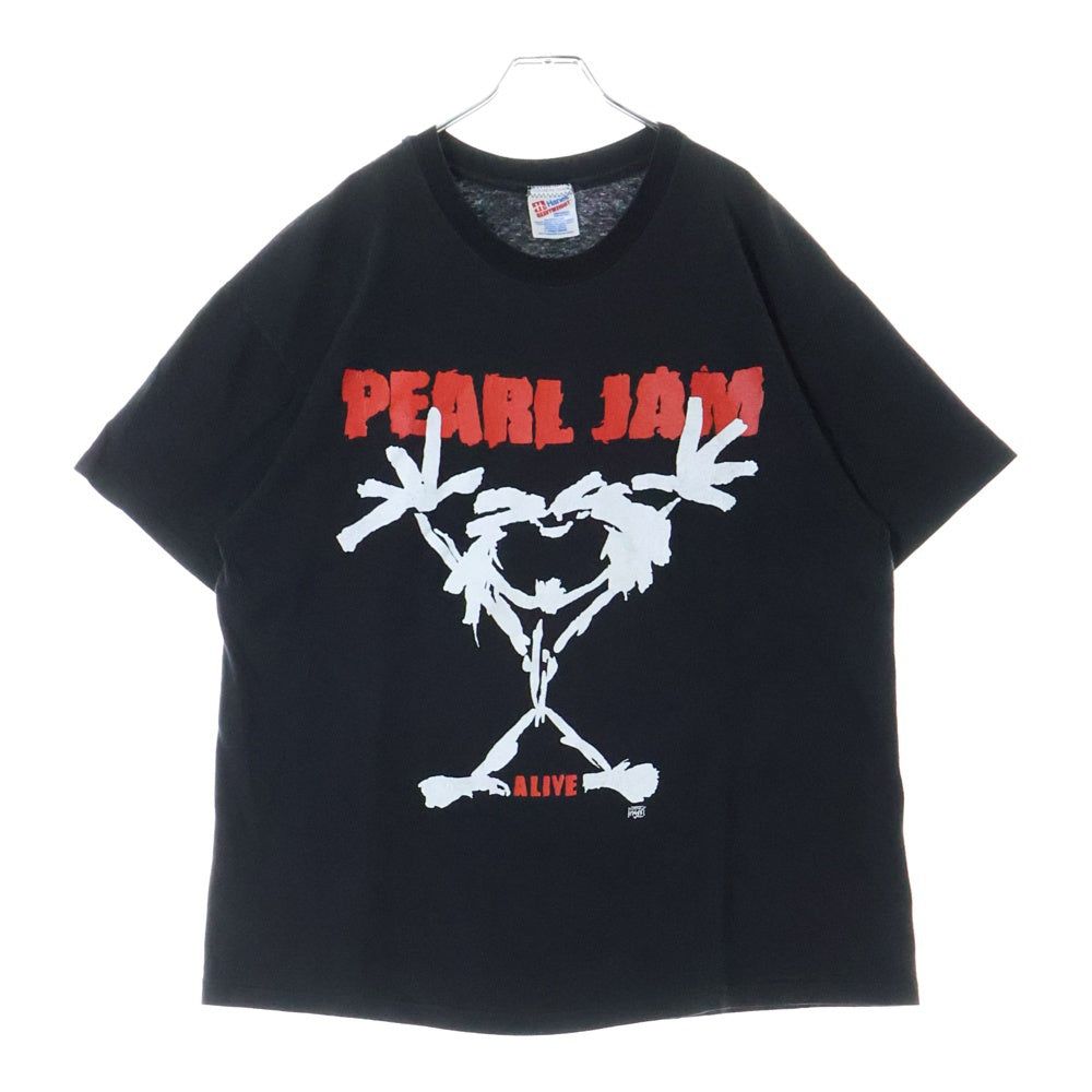 VINTAGE(ヴィンテージ) 90s PEARL JAM ALIVE BACKSTAGE PASS HANES TEE パールジャム 両面プリント半袖Tシャツ カットソー ブラック