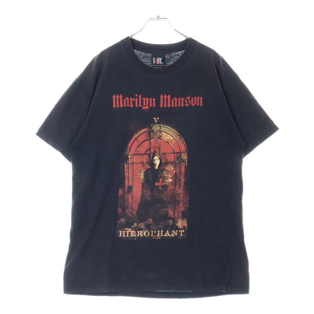 VINTAGE(ヴィンテージ) 00s MARILYN MANSON HIEROPHANT TAROT CARD TEE マリリンマンソン 両面プリント半袖Tシャツ カットソー ブラック