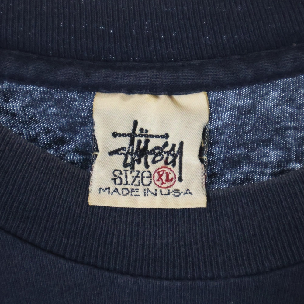 STUSSY(ステューシー) 90s OLD STUSSY CLOWN S LOGO TEE オールドステューシー クラウン Sロゴ 両面プリント Tシャツ 半袖カットソー ネイビー
