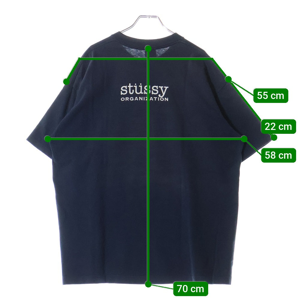 STUSSY(ステューシー) 90s OLD STUSSY CLOWN S LOGO TEE オールドステューシー クラウン Sロゴ 両面プリント Tシャツ 半袖カットソー ネイビー