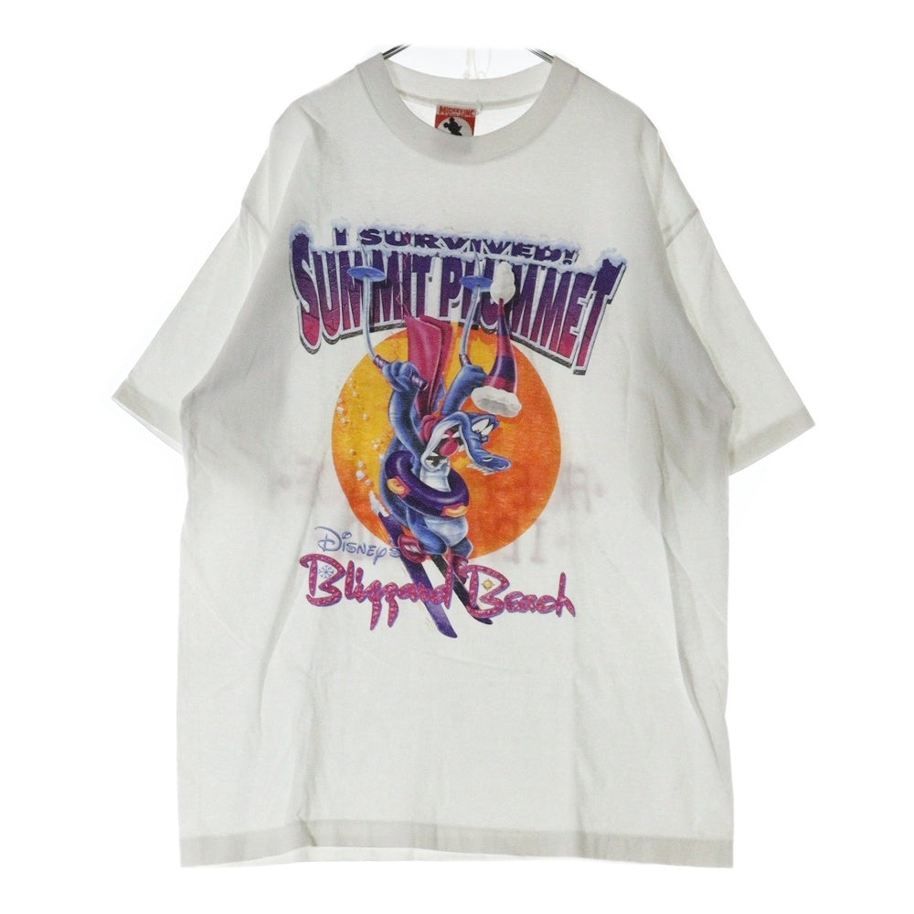 VINTAGE(ヴィンテージ) 90s DISNEY BLIZZARD BEACH SUMMIT PLUMMET ディズニー ブ ビーチ 両面プリント Tシャツ 半袖カットソー ホワイト