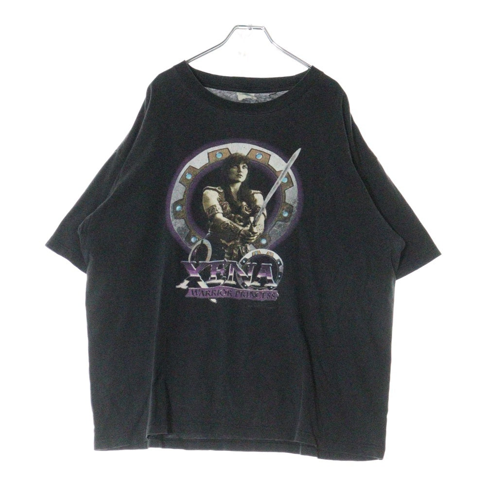 VINTAGE(ヴィンテージ) 90s XENA WARRIOR PRINCASS ジーナ フロント プリント Tシャツ 半袖カットソー ブラック