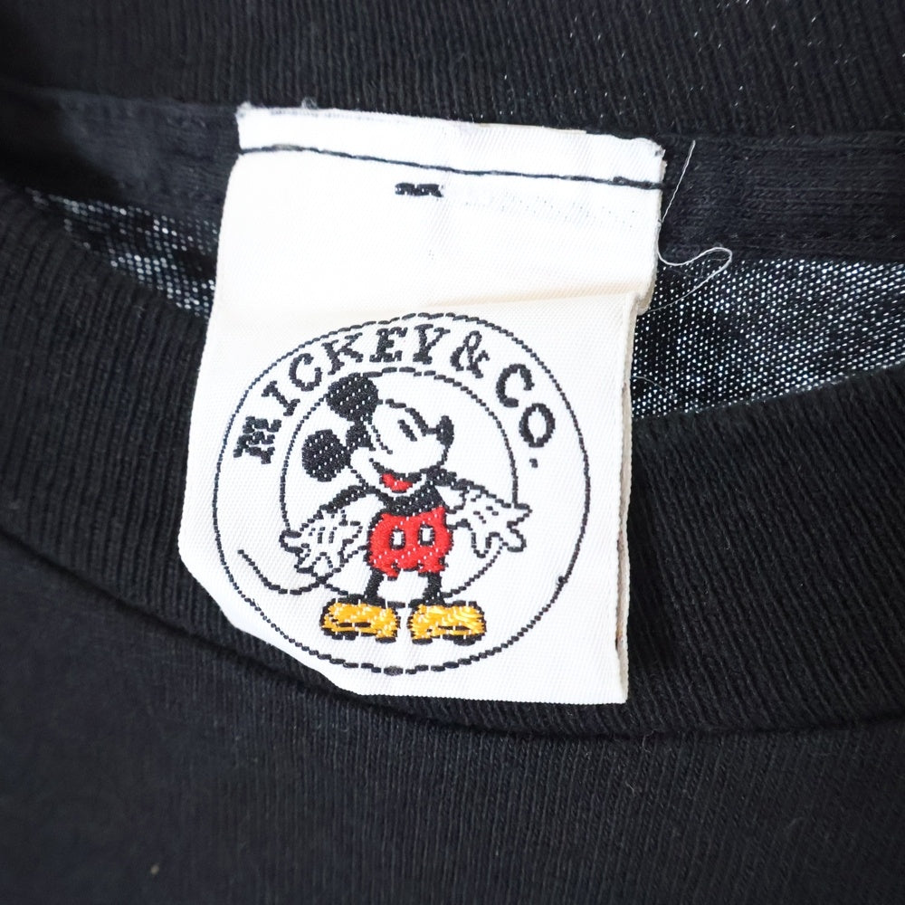 VINTAGE(ヴィンテージ) 90s DISNEY Mickey Mouse ディズニー ミッキー フロント プリント 半袖カットソー ブラック