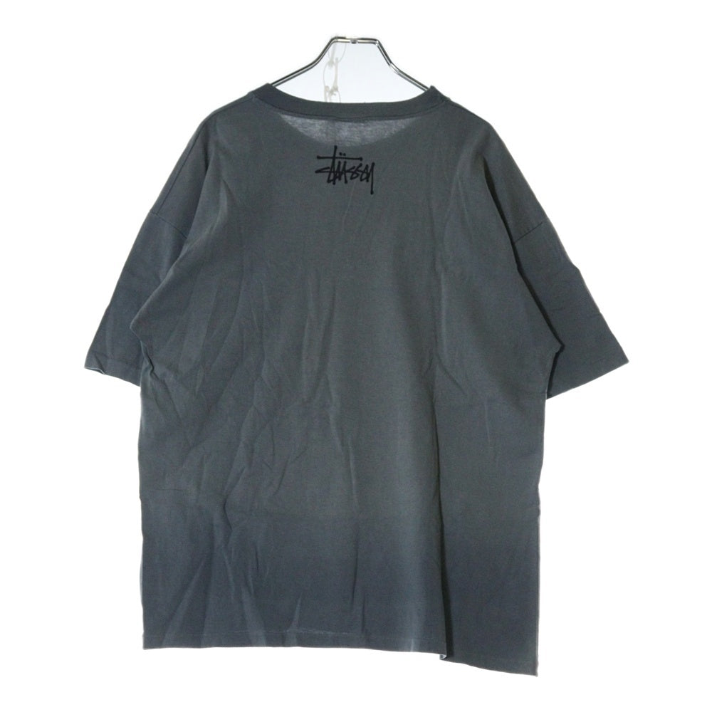 STUSSY(ステューシー) 90s OLD STUSSY STOCK LOGO MAN オールドステューシー ストックロゴマン 両面プリント Tシャツ 半袖カットソー グレー